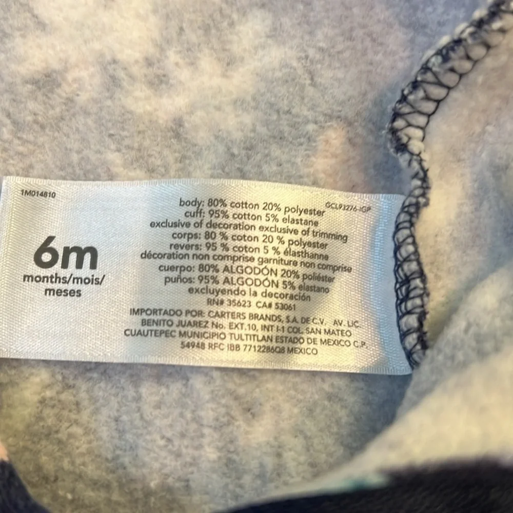 Baby Girl Carter’s 6 Month Floral Body Suit - Picture 4 of 6